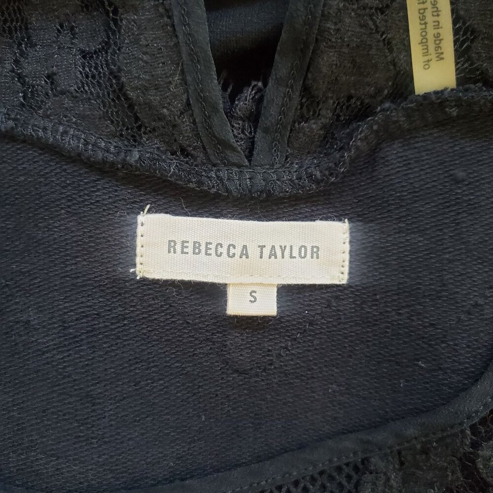 Rebecca Taylor Black Lace & Mesh Lightweight Sleeveless Top Blouse Small (A-10) - Picture 6 of 10